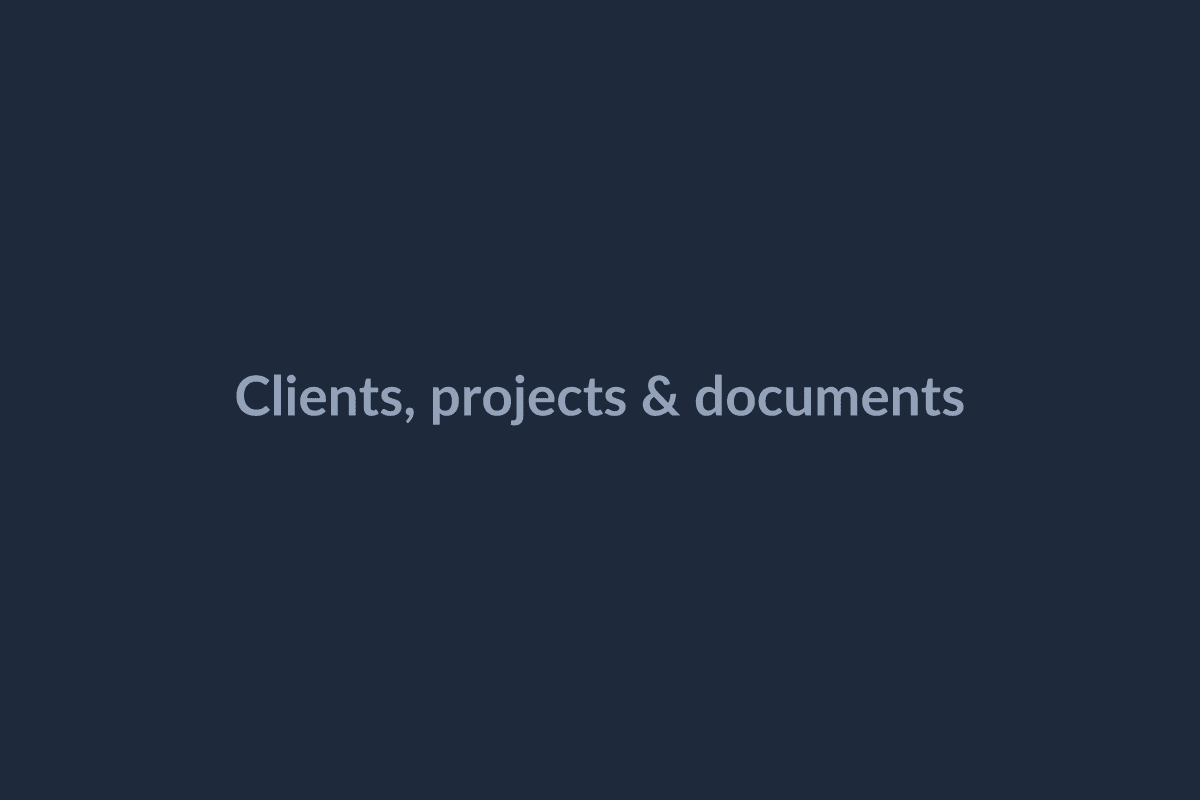 A project with its linked documents and client details