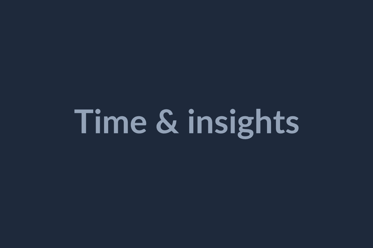 A time tracking view with insights and reports
